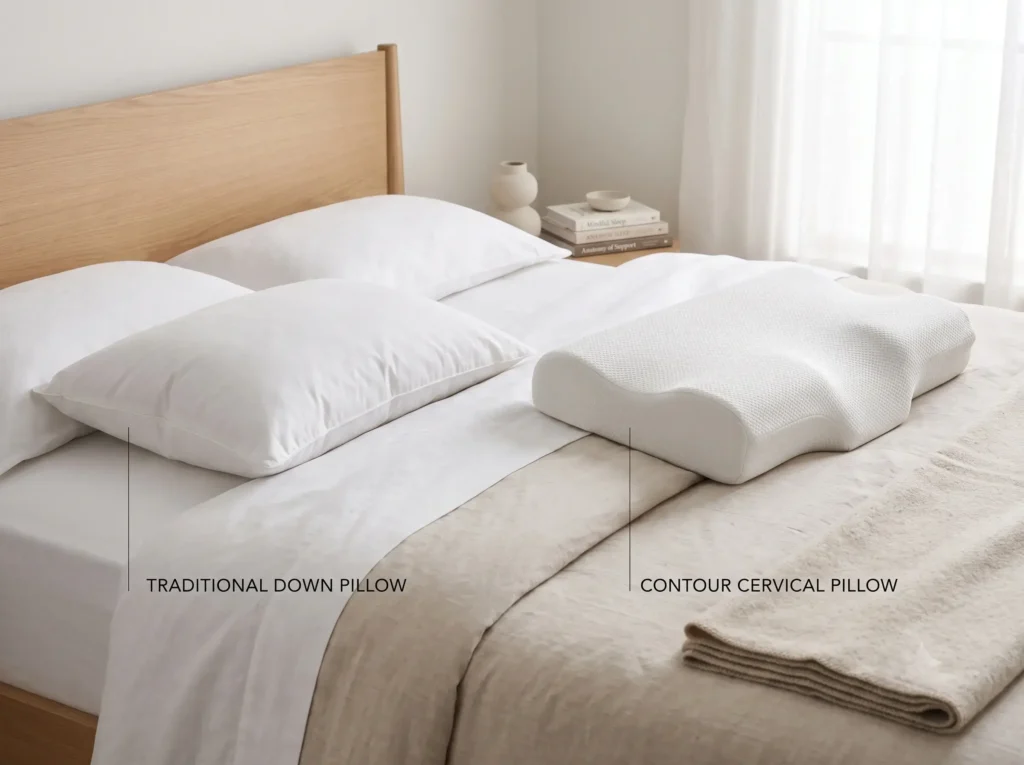pillow placement for spine alignment